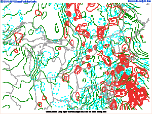 SPC Mesoanalysis showing deep moist convergence early Tuesday morning over Central LI.