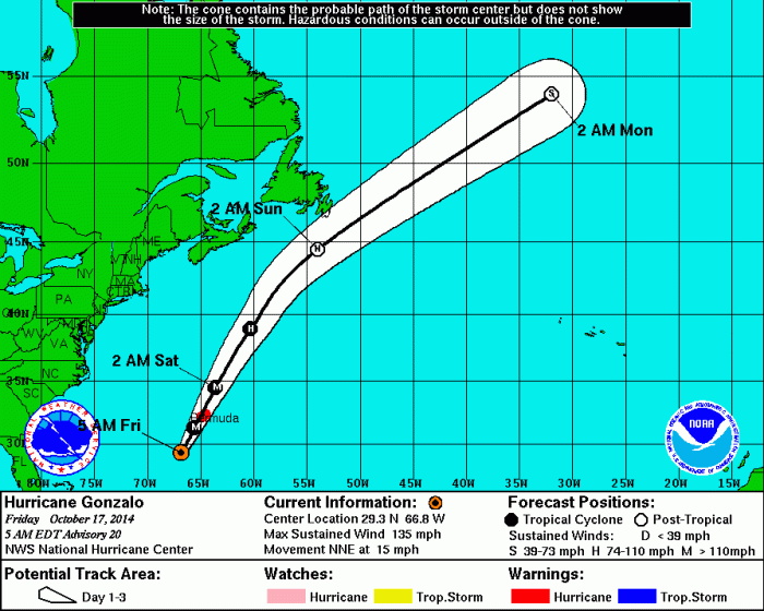 5am Friday National Hurricane Center forecast out to 3 days.