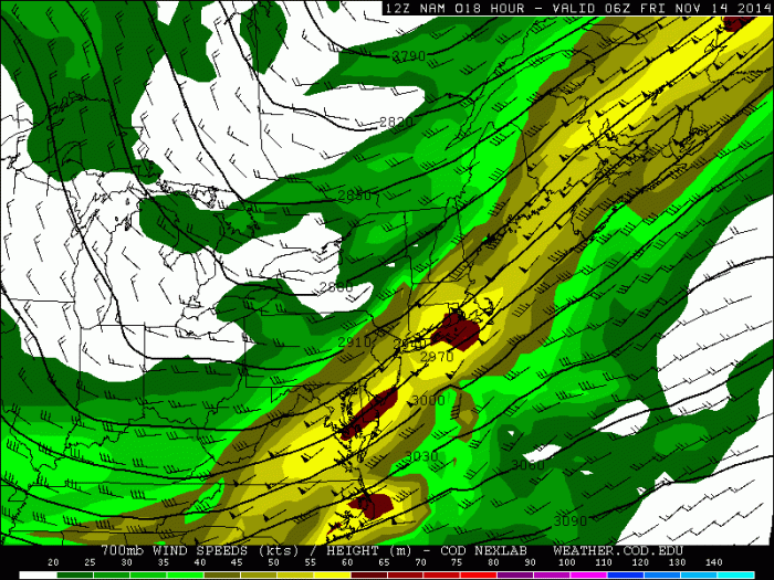 12z NAM strengthen 700mb jet sreak