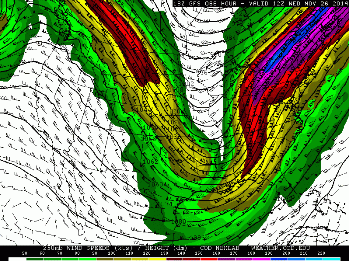 18z GFS 250 jet stream winds