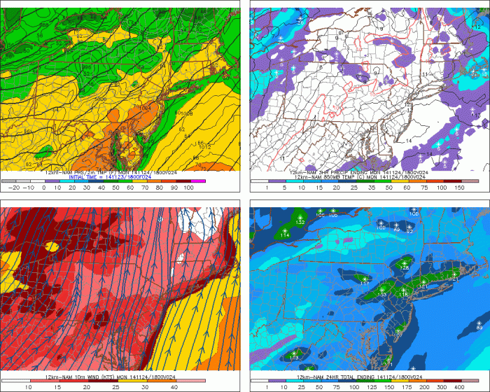 18z NAM showing temperatures near 70 over Central New Jersey tomorrow afternoon