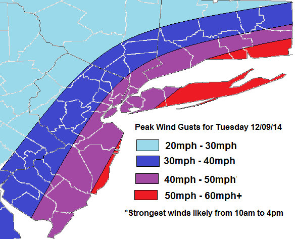 Peak Wind Gust Forecast 1210