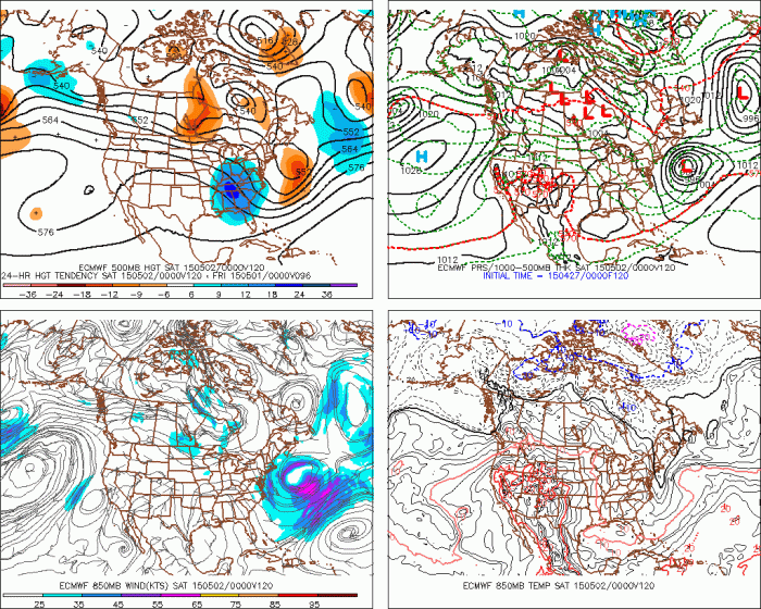 The 0z ECMWF model showing less phasing and coastal storm farther offshore Thursday and Friday